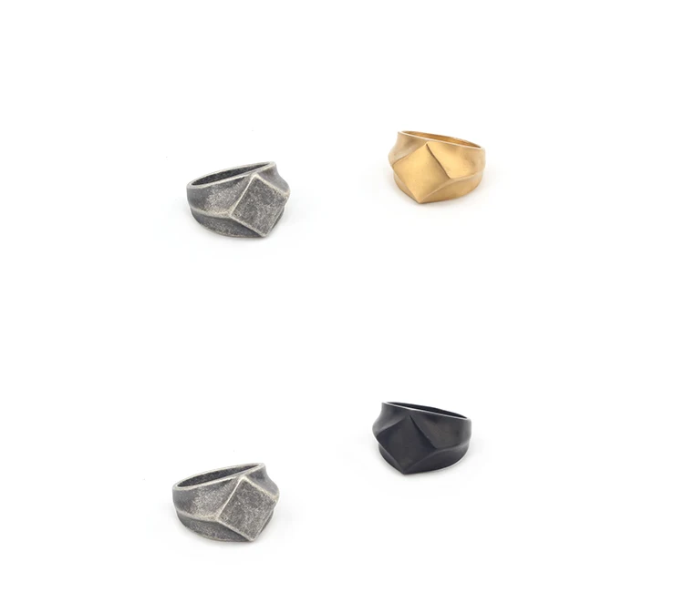 Мужское Винтажное кольцо-печатка OSR375 прямоугольное кольцо с плоским верхом из