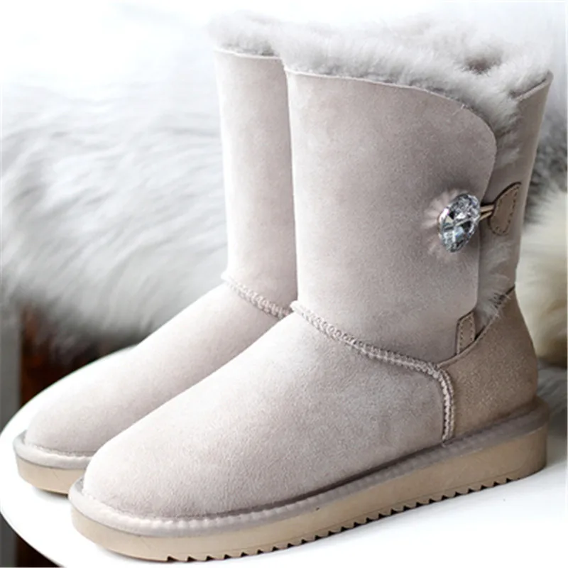 Новинка 2020 женские зимние сапоги из натуральной овчины классические