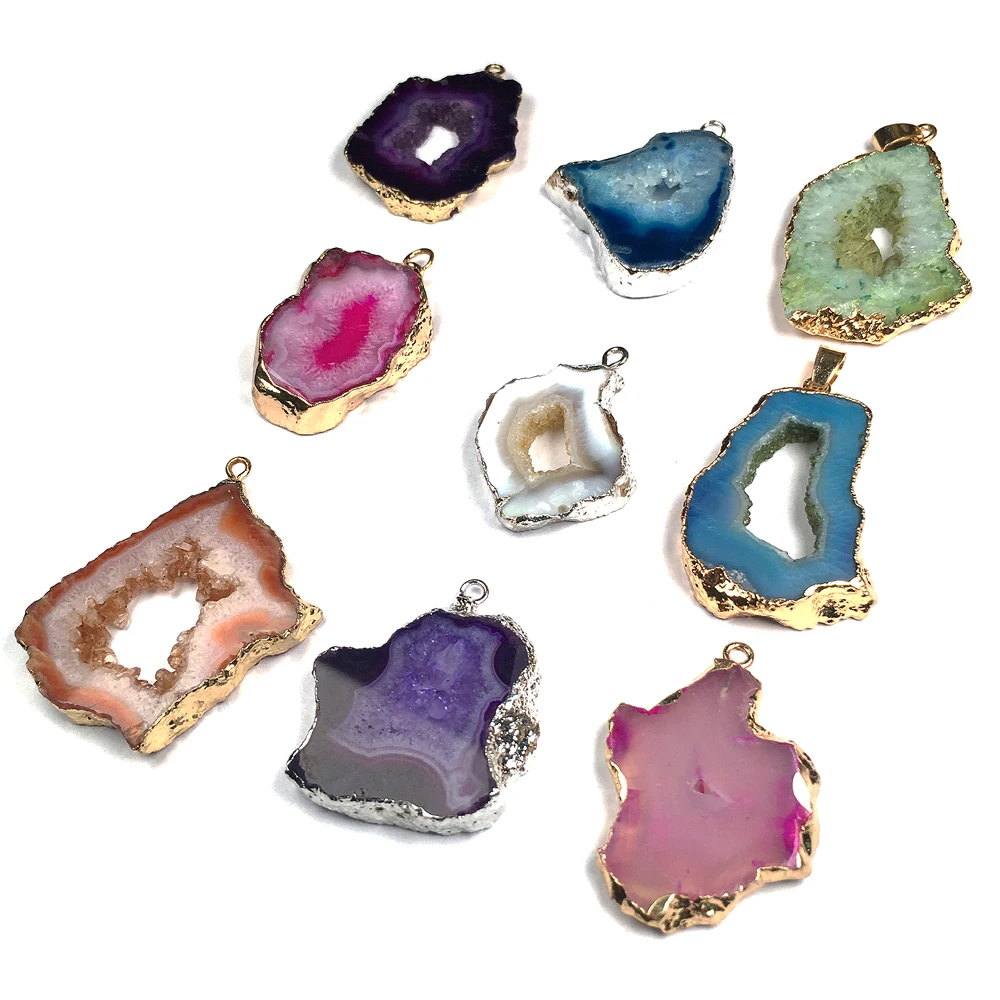 

Natural Stone Pendants Charm Irregular Agates Necklace Pendant for Jewelry Making Size 20x30-25x45mm