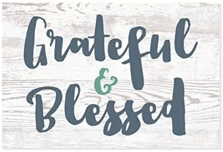 

Grateful and Blessed Rustic Wood Wall Sign