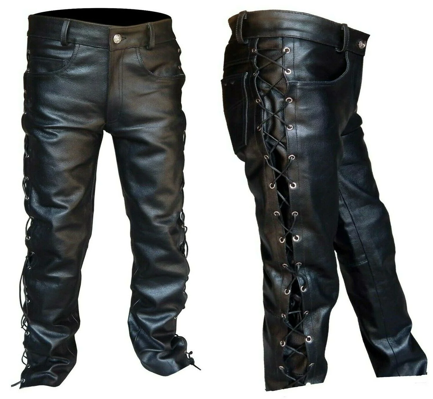 Fashion men's leather pants locomotive punk style pants for men winter mens clothes  plus size mens pants