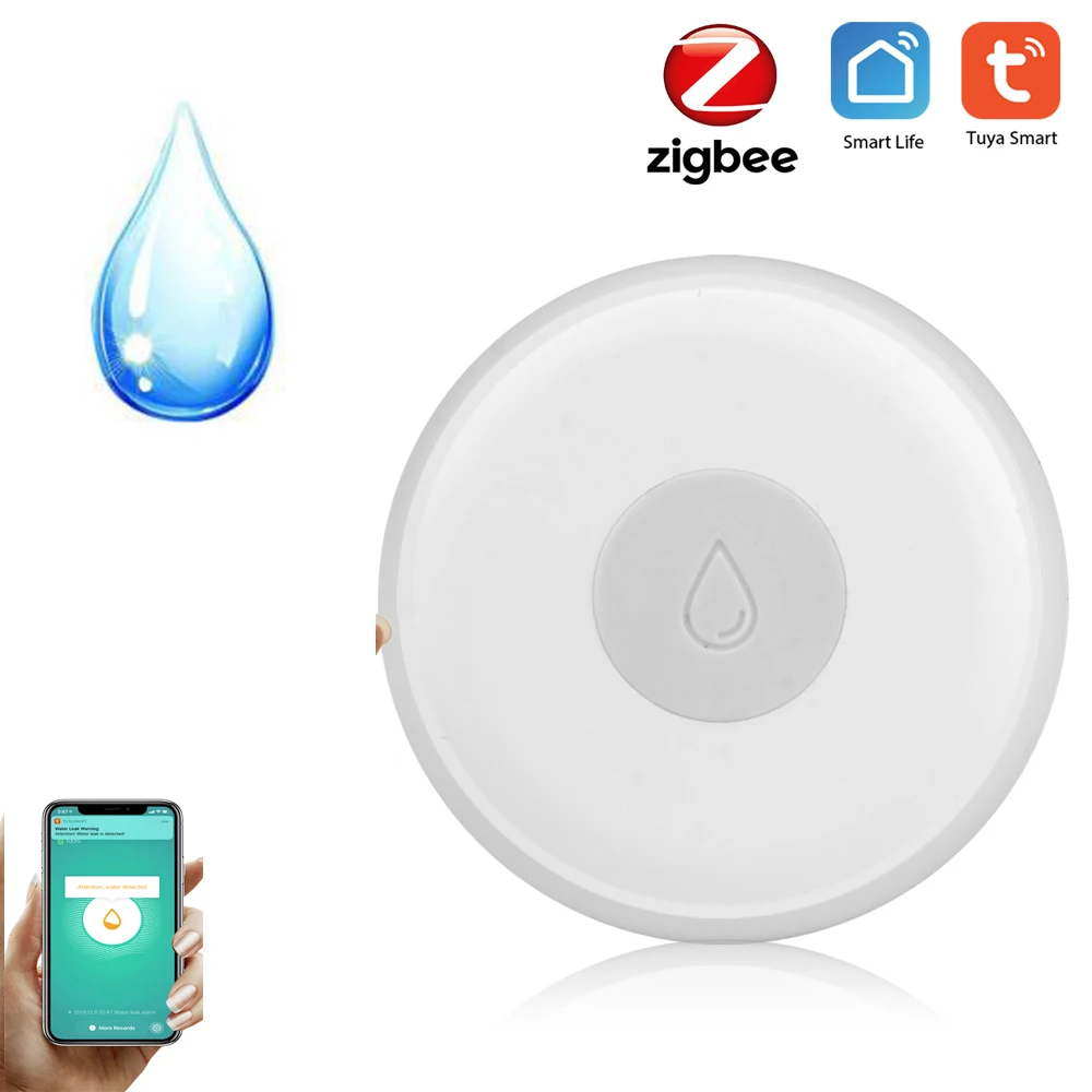 Детектор утечки воды Tuya Zigbee Smart Life APP детектор сигнализации о затопах воды|Сенсор