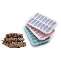 1piece 14 grid silicone ice cube tray molds with lid diy desert cocktail juice maker square mould