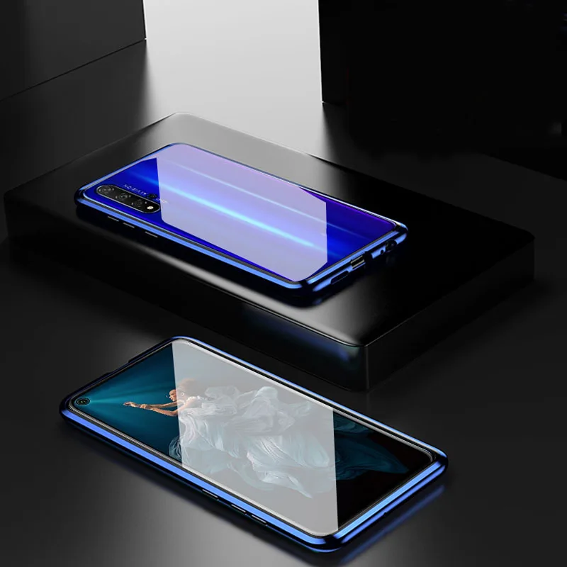 Роскошный Магнитный адсорбционный чехол для huawei Honor 20 S, металлическая рамка, Doubl, боковая стеклянная крышка, Honor20S, защитный чехол для телефона, оболочка