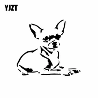 yjzt 14 1x12 4cm chihuahua dog puppy pet car sticker vinyl decal transfer mural art blacksilver c24 1189