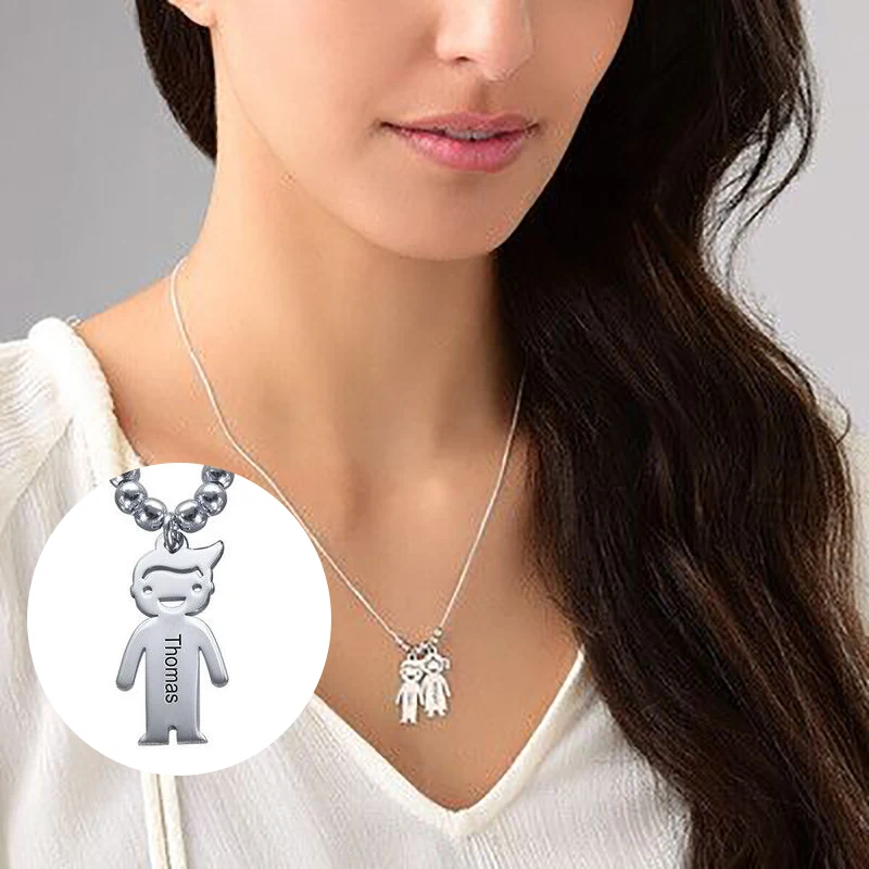 

Stainless Steel Personalized Name Pendant Boys and Girls Personalized Date Necklace Family Birthday Gift