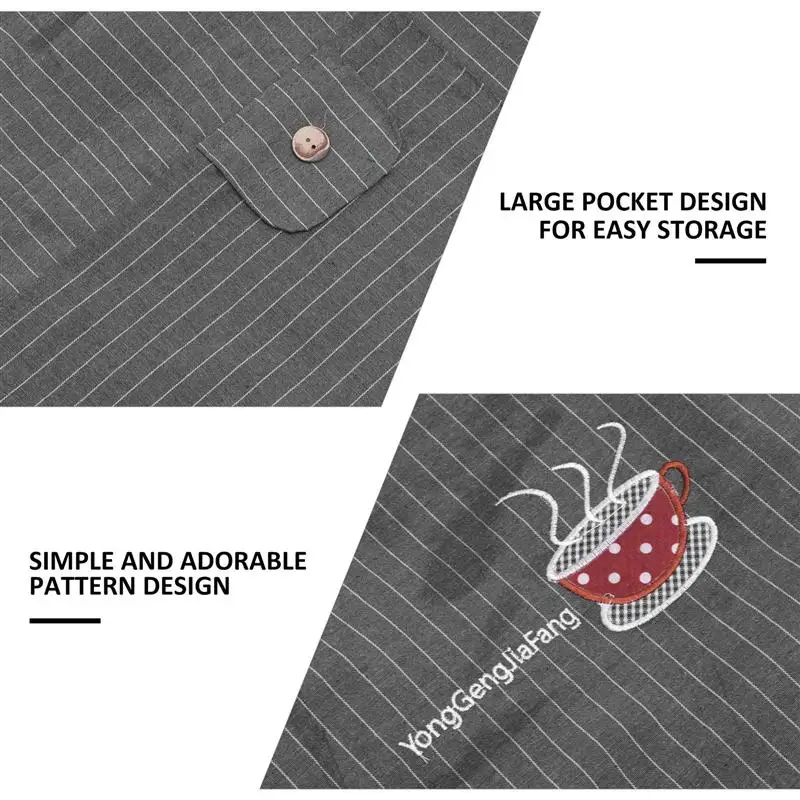 

1pc Beautiful Cotton Apron Premium Suspender Apron Practical Home Apron