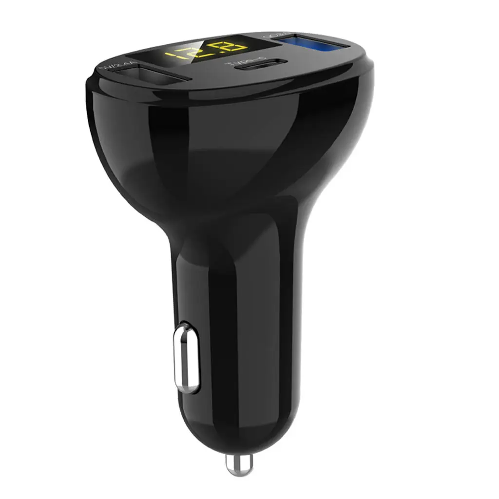 

12-24V Dual USB & Type C Car Charger with Intelligent Chip Support PD QC3.0