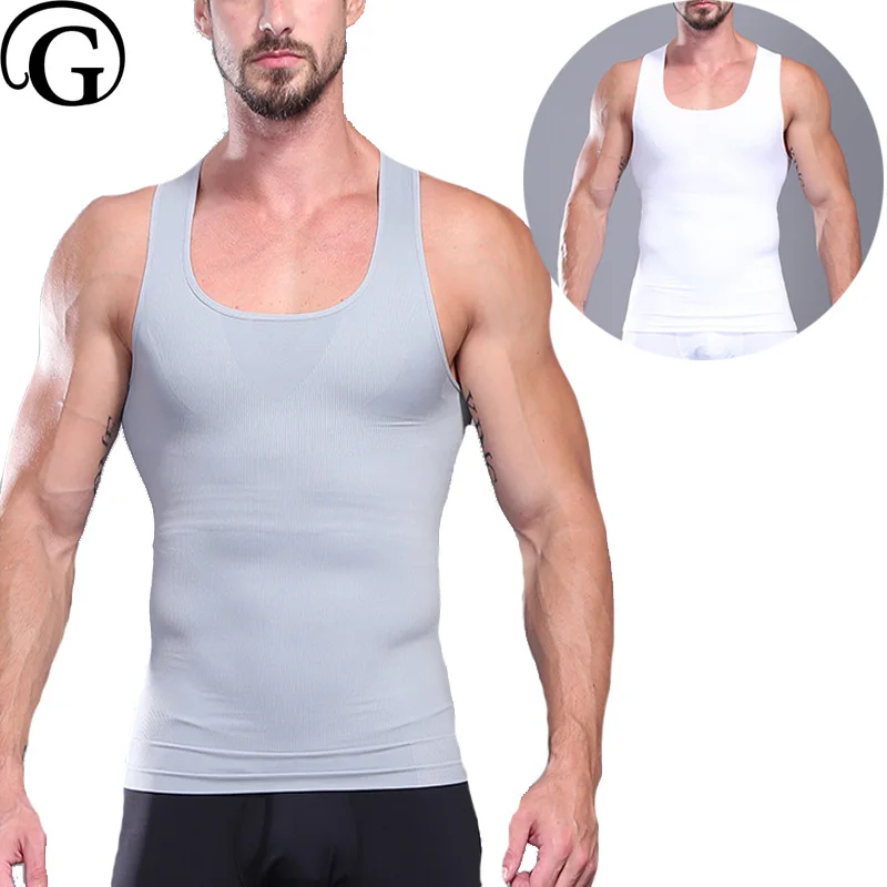 

Men Gynecomastia Undershirt Posture Corrector Slimming Corset Chest Binder Tops PRAYGER Body Shaper Control Abdominal