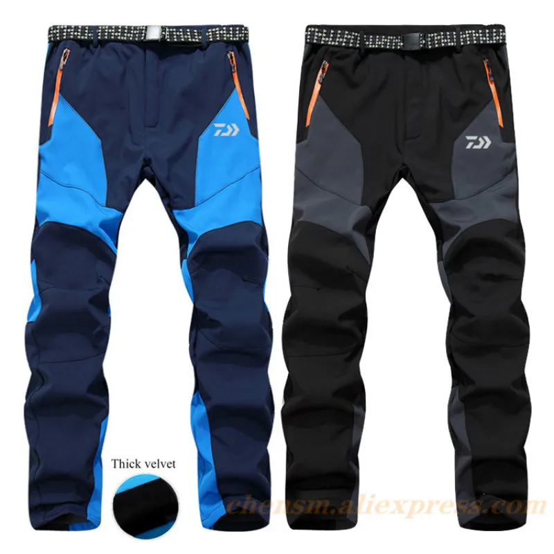 

Daiwa 2021 Men Winter Hiking Pants Waterproof Softshell Fleece Pants Outdoor Sport Skiing Fishing Outdoor Trekking Trousers