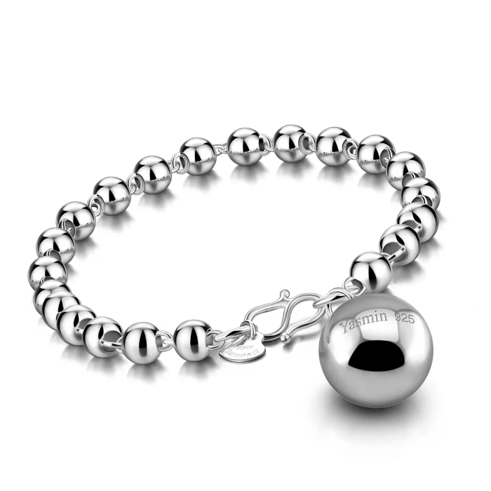 

Fashion silver color bracelet Female bracelet with national style classic round bead designs More size selection Bead bracelet