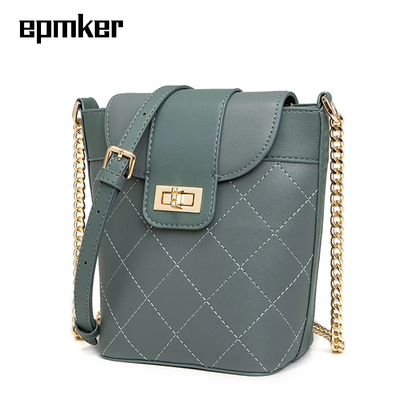 

EPMKER Bucket Bag for Women 2021 Fashionable Purses and Handbags Mini Crossbody Bags Cute Side Bags Genuine Leather Shoulder Bag