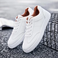 men sneakers soft leather casual shoes flat fashion brand sneakers mens white shoes breathable vulcanized shoes black flats
