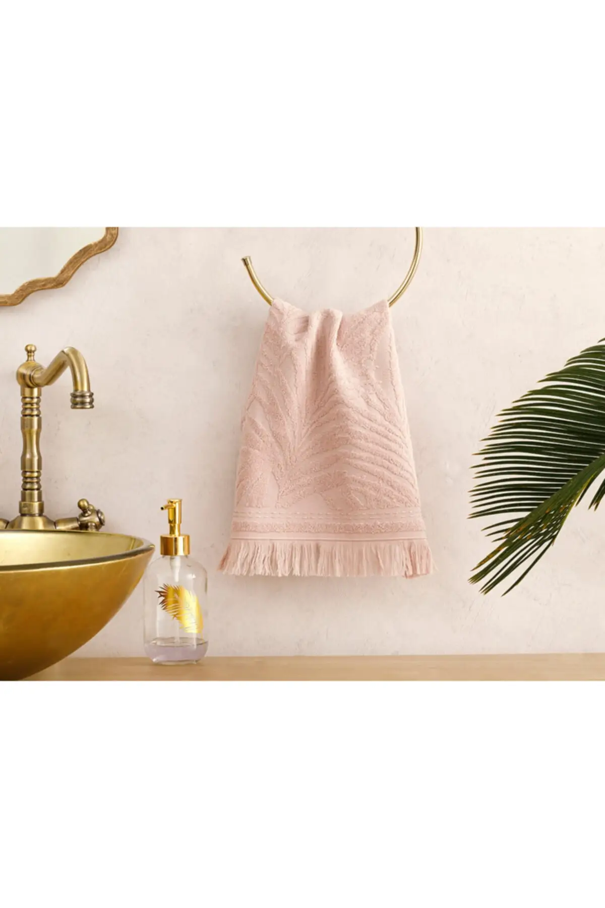 

Palm Island Jacquard Hand Face Towel Bathroom 30 X40 Cm Nude