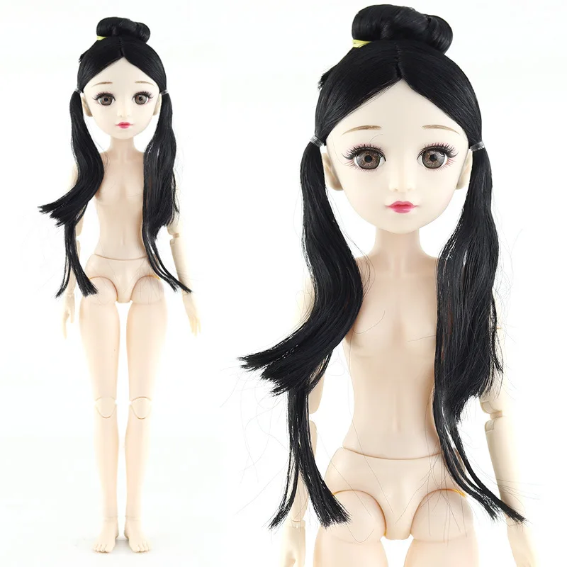 1/4 BJD куклы 24 кукла на шарнирах DIY голый тело кудрявые прямые волосы подарок для девочки с 3D глазами голова куклы игрушки для девочек