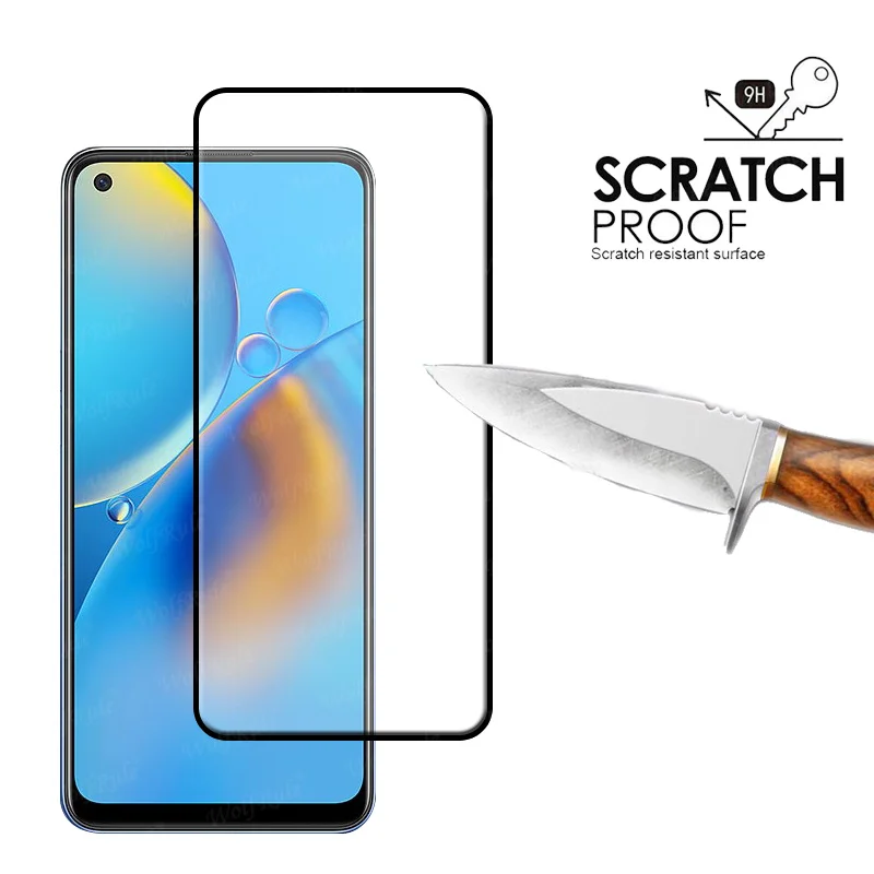 Pel&iacute;cula protectora de vidrio templado para OPPO A74, Protector de pantalla para lente de c&aacute;mara, pel&iacute;cula de 6,43 ", 4 en 1-1