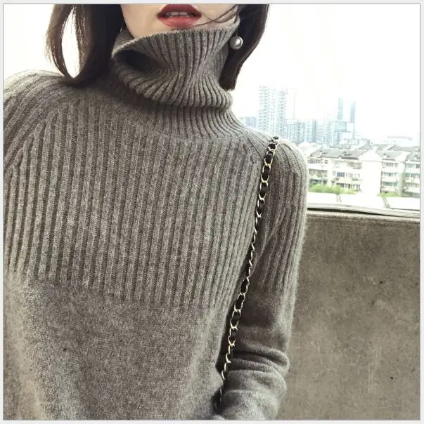 

Obrix Spring Autumn Female Sweater Light Full Sleeve Turtleneck Casual Style Streetwear Pullover For Women