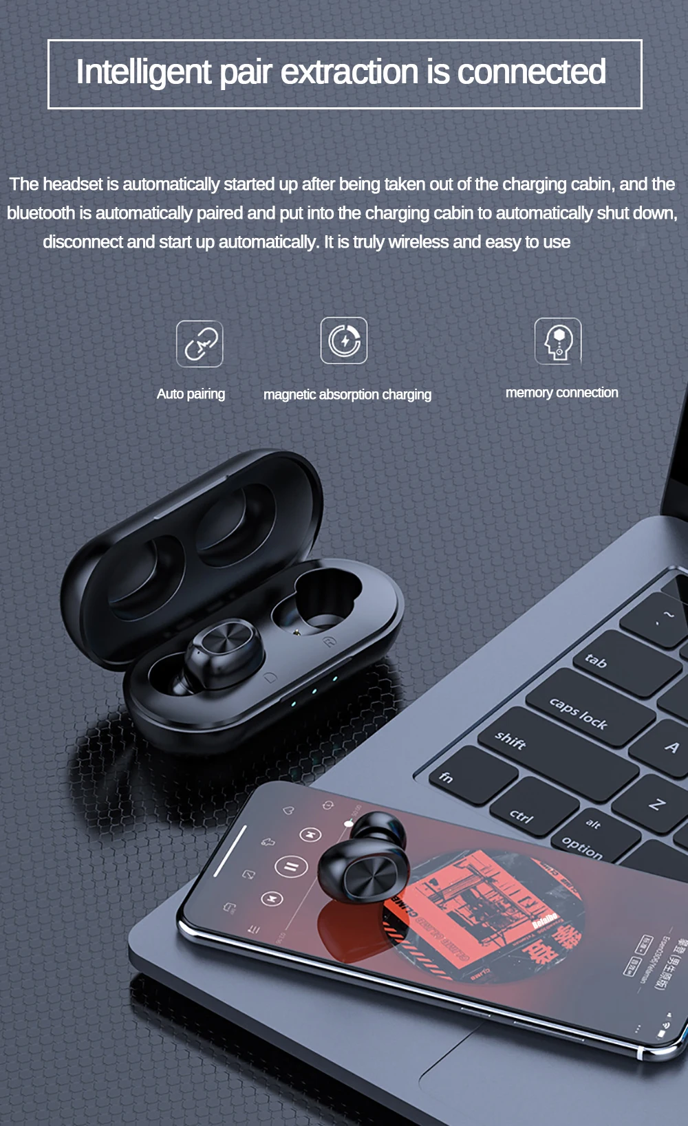 B5 TWS Bluetooth 5,0 Беспроводные наушники с сенсорным управлением Водонепроницаемые 9D стерео наушники спортивные Blutooth гарнитура слуховой аппарат