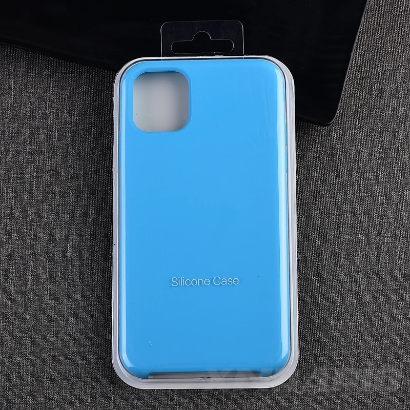 Blue Роскошный официальный логотип силиконовый чехол для телефона для iPhone 11 Pro Max чехол для 7 8 6 6s Plus X XS XR XS MAX чехол Funda - Цвет: Blue