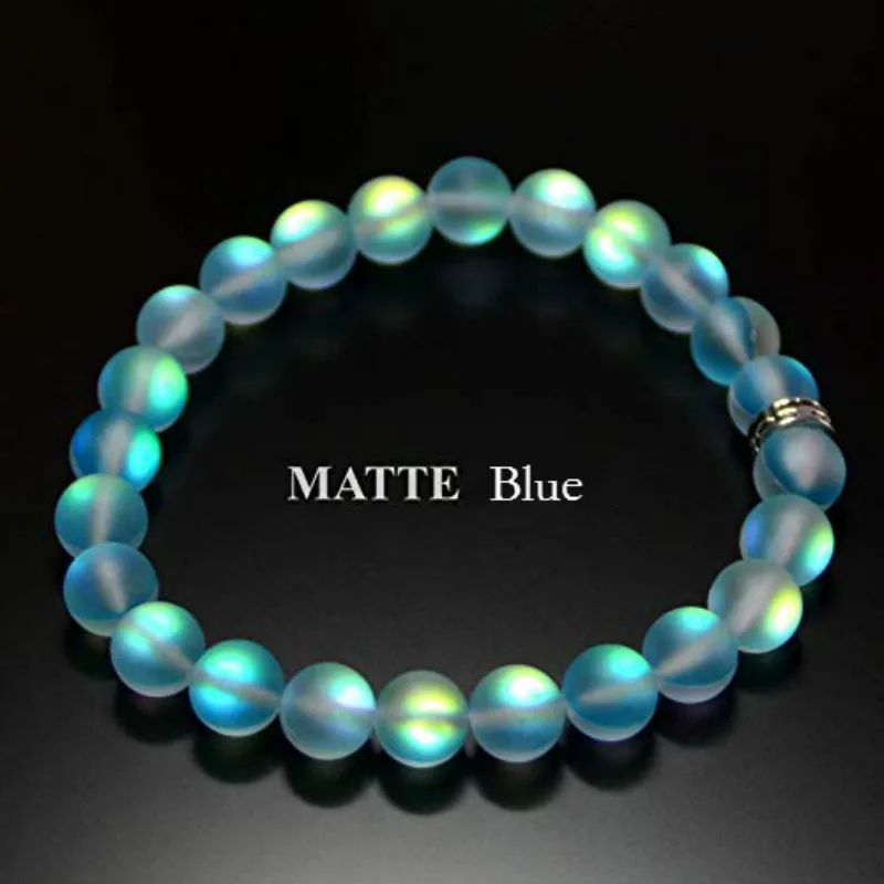 Matte Blue Необычный жемчужный Tendy браслет медведь для женщин, Свадебный культивированный очаровательный браслет с узлом Русалка стеклянный браслет ювелирные изделия для девочек подарок на день рождения - Окраска металла: Matte Blue