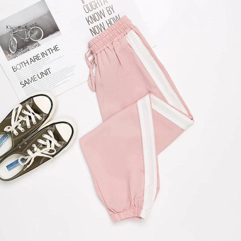 Женские разноцветные спортивные штаны однотонные для бега большого размера