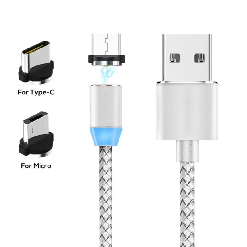 Магнитный зарядный USB кабель для смартфона Android Huawei Seriers Type C или Micro без знака