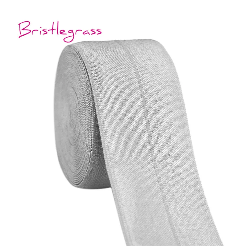 BRISTLEGRASS 5 ярдов 1-1/" 40 мм Блестящий враг складной эластичный спандекс атласная лента для волос галстук платье с повязкой кружевной отделкой DIY шитье ремесло