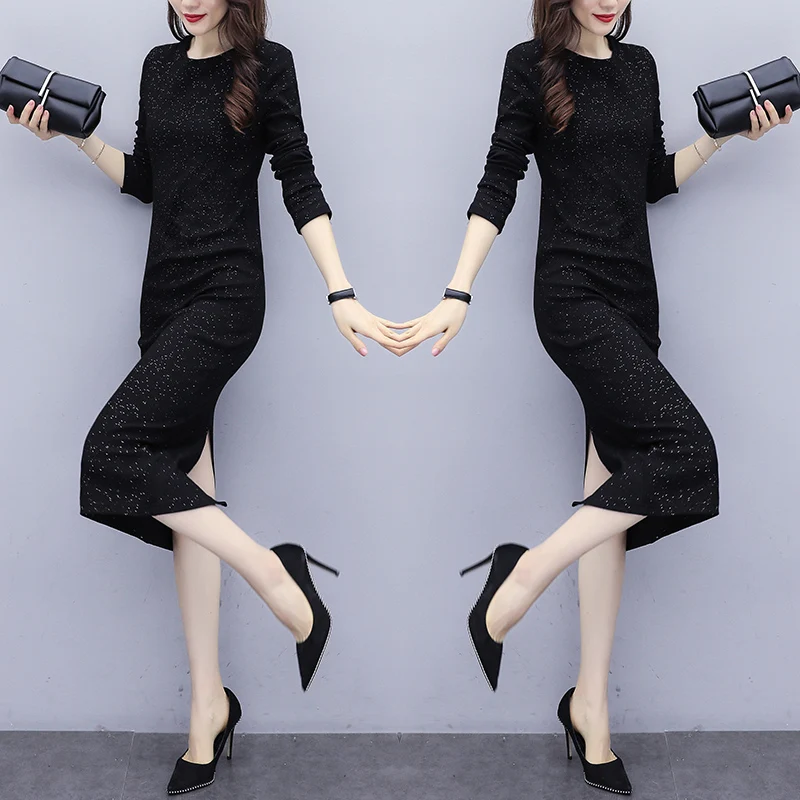 Make big yards dress fat mm fertilizer increased the fashion show thin bronzing qiu dong render | Женская одежда