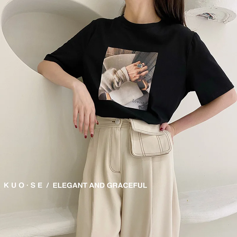 Рубашка KALENMOS женская с коротким рукавом в стиле Харадзюку на лето 2020 | Женская