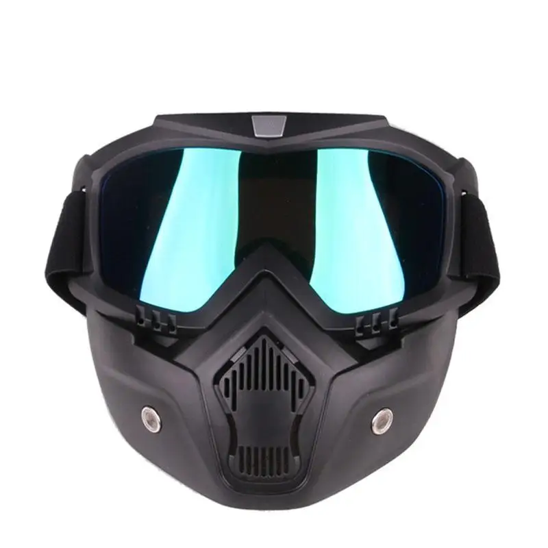 

Detachable Motorcycle Tactical Face Goggles Mask Moto Wind Dust Proof Racing Cycling Helmet Protective Goggles Open Face Mask