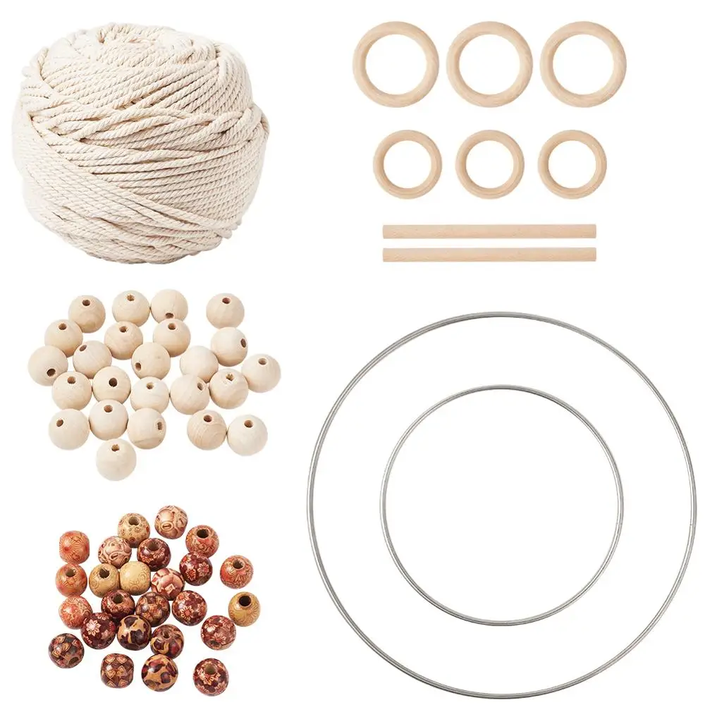 Набор ювелирных изделий сделай сам с деревянными бусинами хлопковые нитки