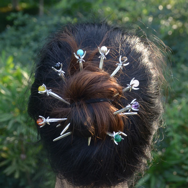 Заколка для волос с натуральными бусинами шпильки женщин и девочек | Украшения