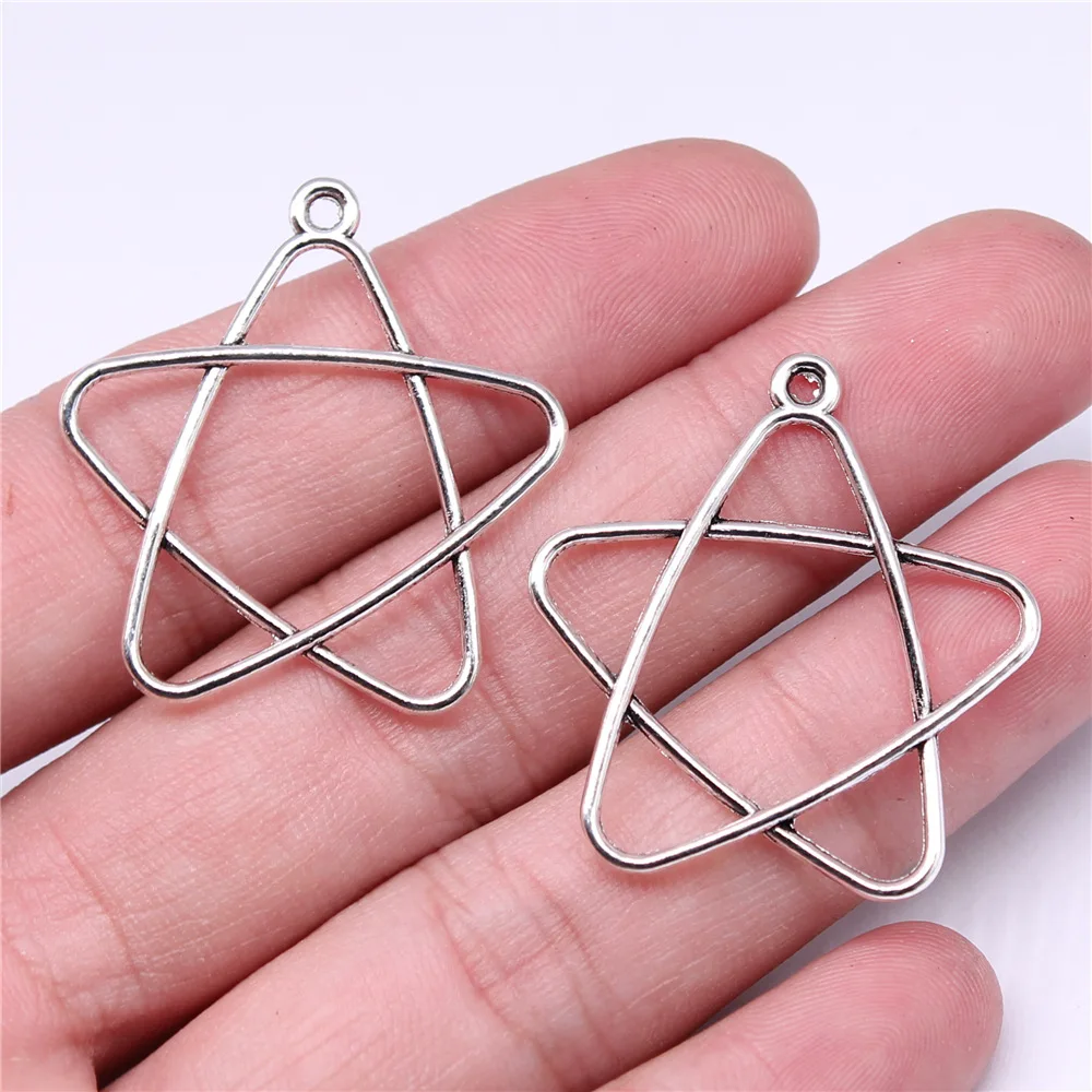 

20pcs 34x30mm Antique Silver Color Hollow Star Charms For Earring Making For Jewelry Making B16069
