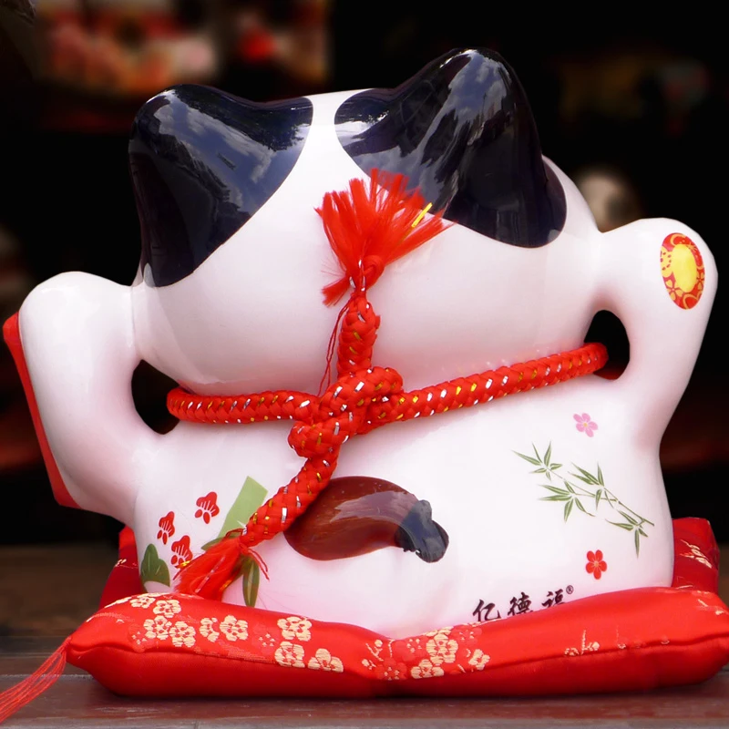 8 дюймовая керамическая коробка для конфет Maneki Neko копилка денег с кошечкой банка