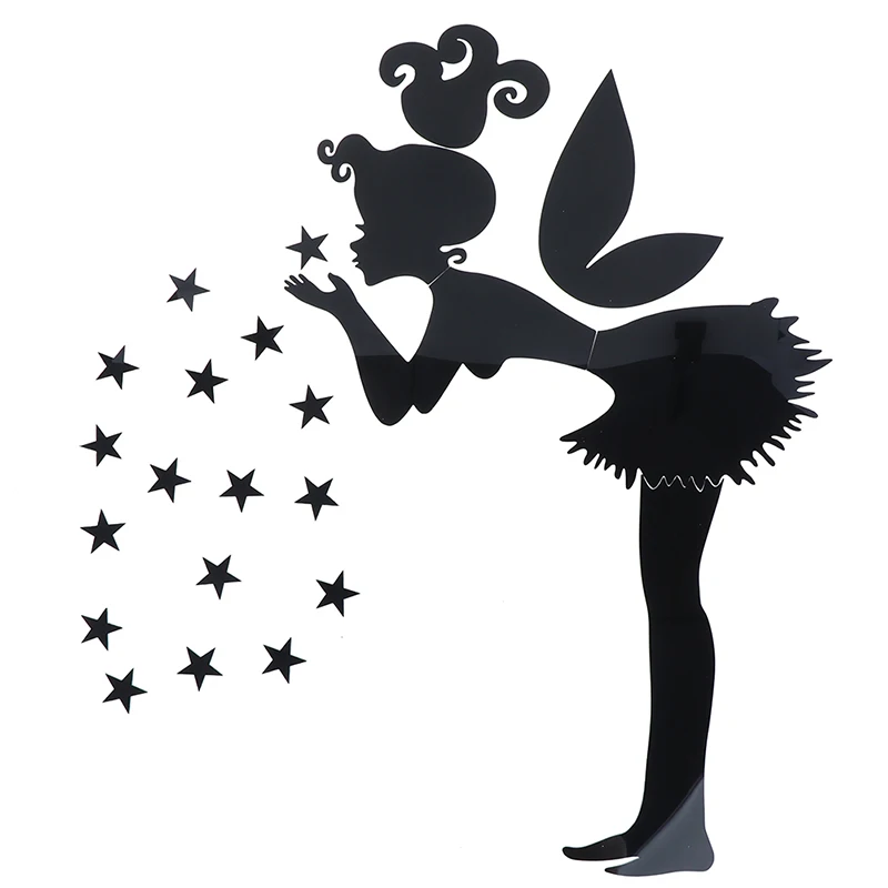 Ангел волшебная фея маленькая девочка и звезды 3D Зеркало акриловая Наклейка на
