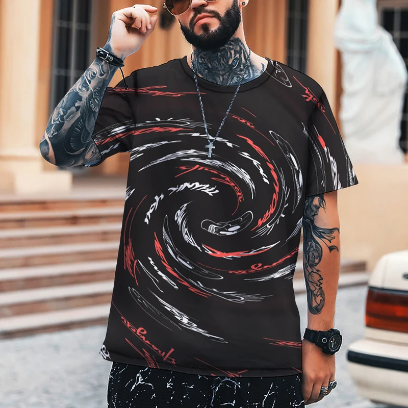 

The Latest Cool Vortex O-neck Harajuku Short-sleeved T-shirt Men's Casual Top T-shirt Men's Fashion Loose Top 6XL Trend