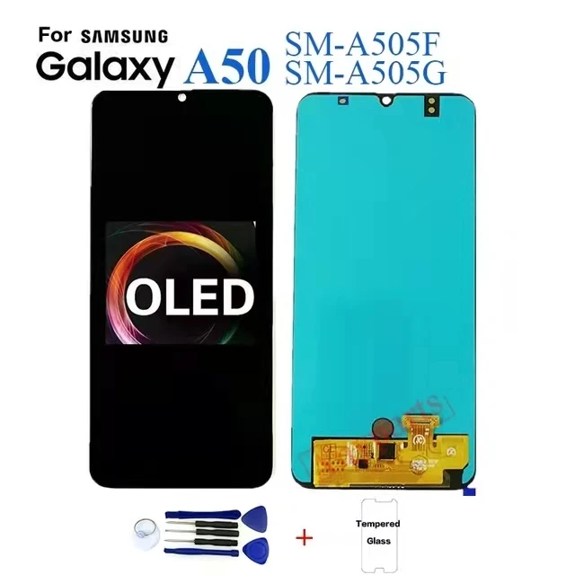 

OLED-дисплей для Samsung A50, A505, SM-A505F, Замена ЖК-экрана для Samsung A50, A505Y, дигитайзер в сборе, сенсорная панель, модуль