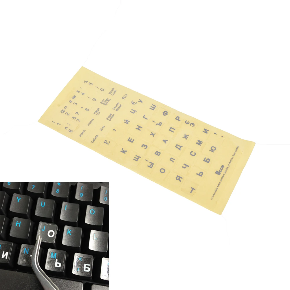 

RussianTransparent Keyboard Stickers Russia Layout Alphabet White Letters for Laptop Notebook Computer PC