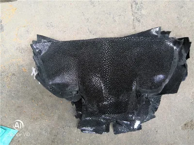 Красочные подлинные ската натуральный manmanta Ray рыбьей кожи штук для DIY кожа ремесленные часы ремень нож ручка материал 1,5 мм - Color: Black