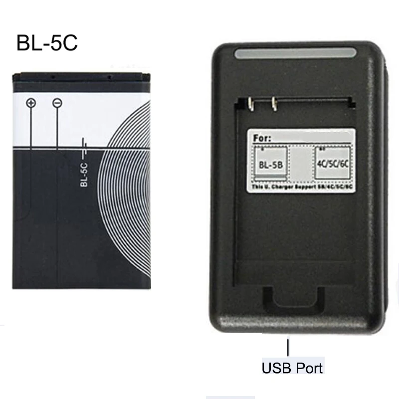 BL-5C Replacement Battery Original BL 5C USB charger For Nokia Mobile Phone Li-ion 3.7V BL5C | Электроника