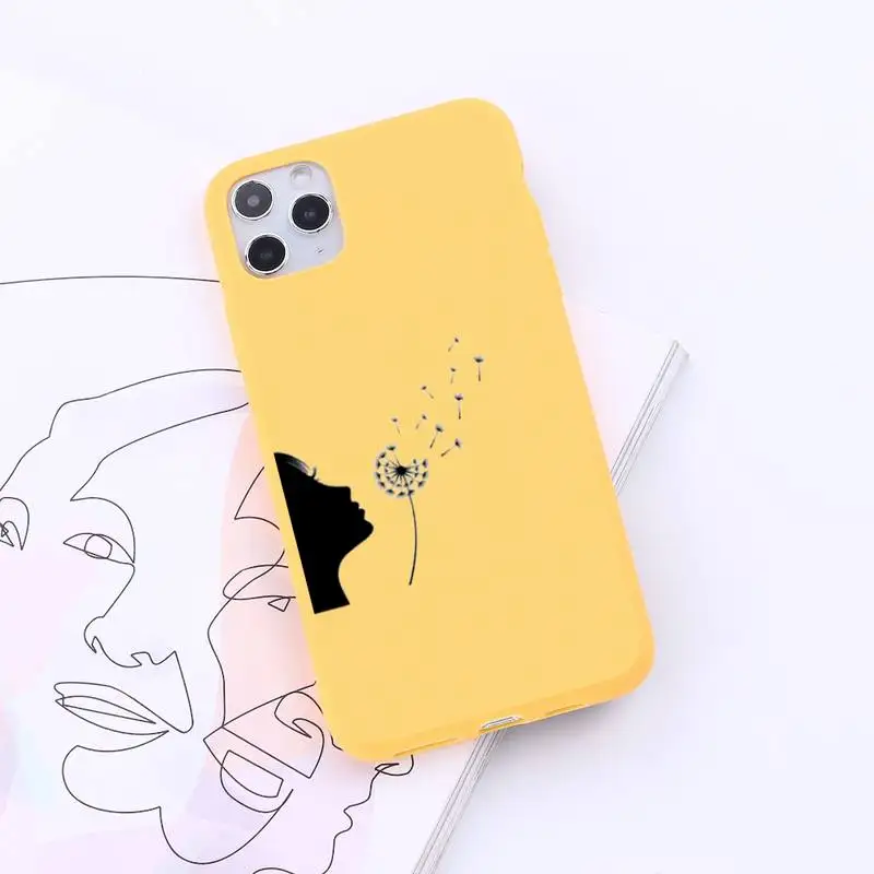 

Dandelion Simple flower Phone Case Candy Color for iPhone 6 7 8 11 12 s mini pro X XS XR MAX Plus
