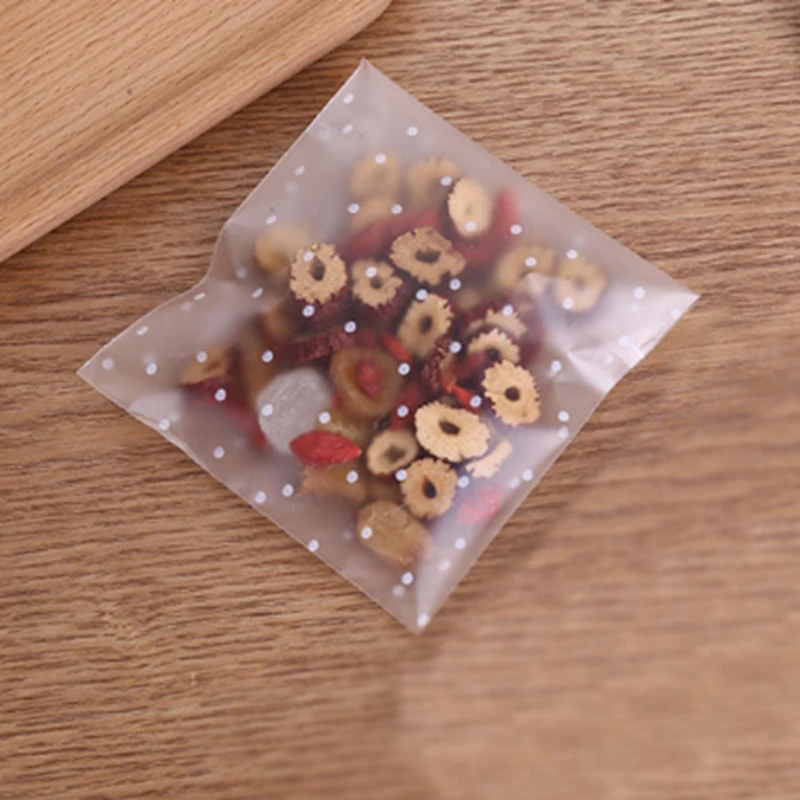 100 шт пластиковые прозрачные пакеты в горошек маленькие Ziplock упаковка для пищевых продуктов Чистая Свежая сохраняя пылезащищенную конфету для хранения печенья
