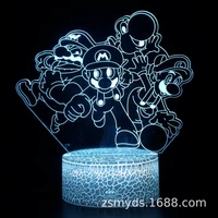 super mario animation peripheral colorful creative 3d light led night light touch desk lamp visual light children birthday gift