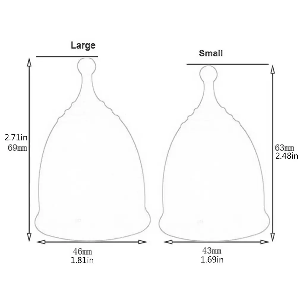 

New Hot 1 Pc Hygiene Reusable Cup 2 Sizes Random Color Menstrual Cup Medical Grade Soft Silicone Lady Period