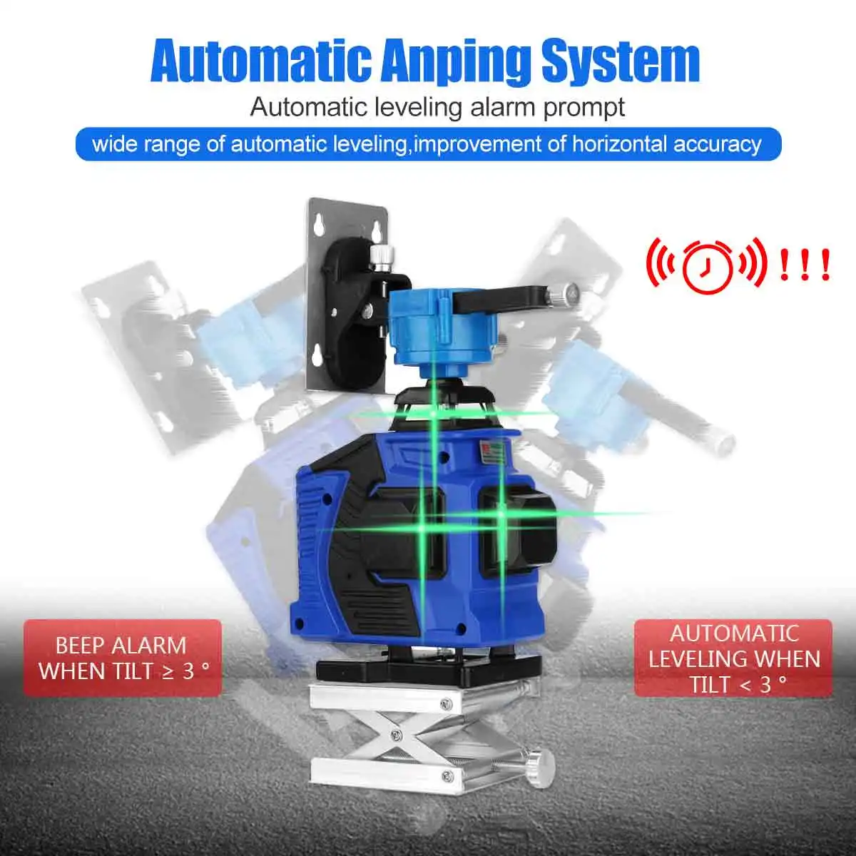 

Laser levels 16/12 Lines 4D Green Light Horizontal and Vertical Cross 360 Auto Self-Leveling Wall Floor Laser levels With Tripod