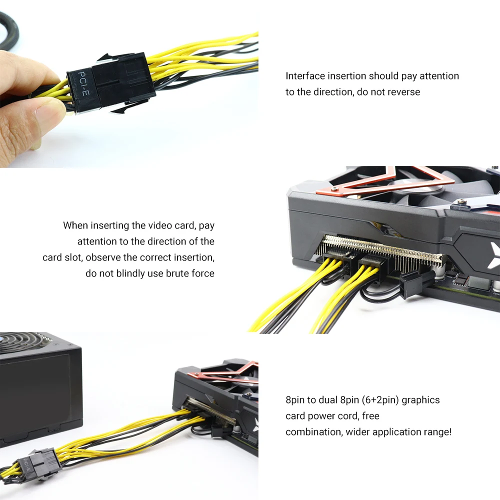 PCI Express 8 Pin на Dual (6 + 2) PCIE кабель питания VGA Графическая Видеокарта адаптер GPU