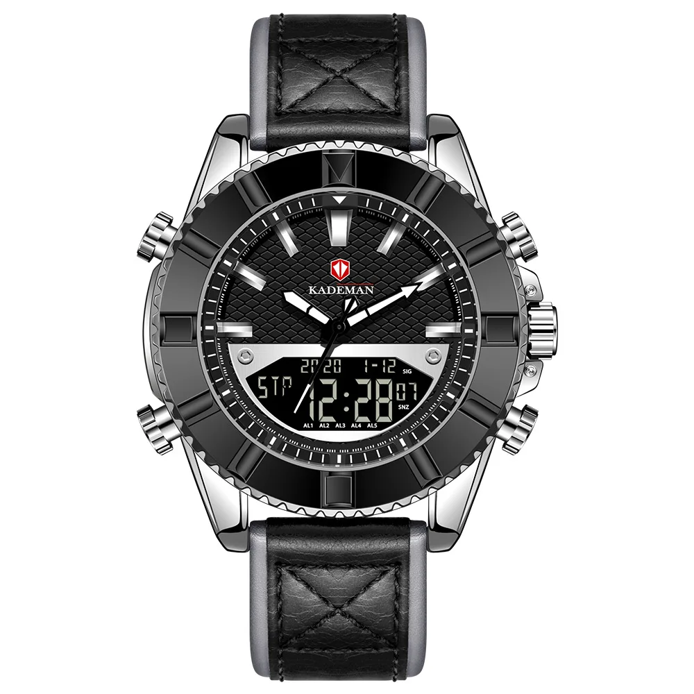 

KADEMAN 9069 Brand Retro Men Sports Watch Multi-function Alarm Clock Outdoor Waterproof Fbelt Watch