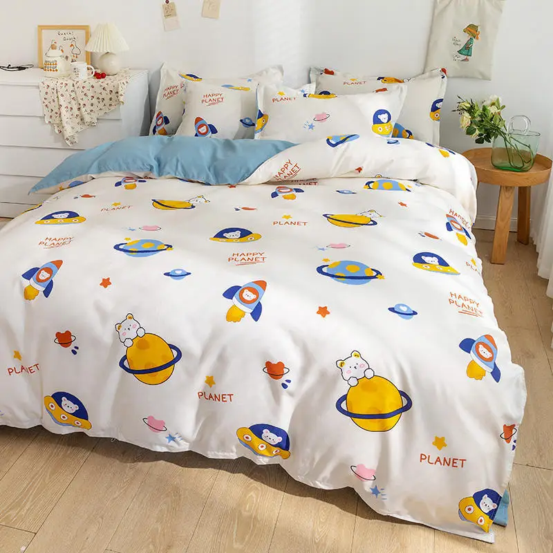 Комплект из четырех предметов постельное белье 100% хлопка толстое длинное степле