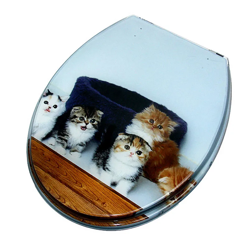 Кошачий узор художественная Смола буферные накладки на сидения унитаза