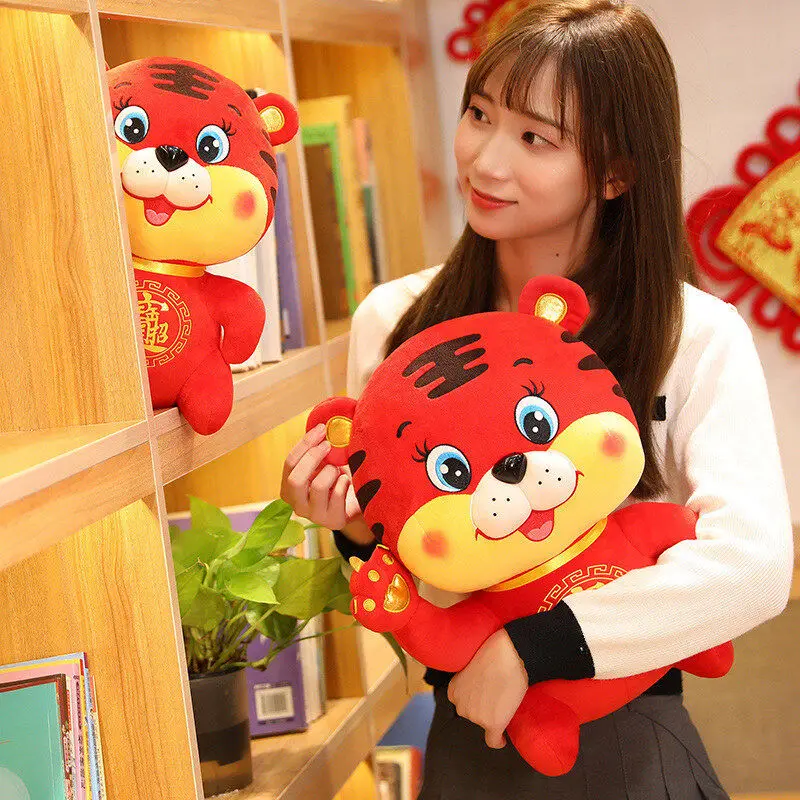 

Китайский новый год, тигровый дневной талисман, украшение на удачу, праздник весны, китайские Новогодние украшения 2022 кукла-Тигр, подарок